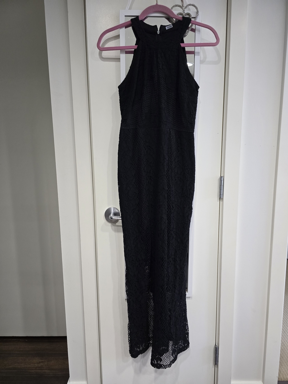 Enfocus Studio Black Lace Maxi Dress Size 4 Sleeveless Formal Evening Gown
